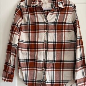 Weatherproof Vintage Red and White Plaid Shirt